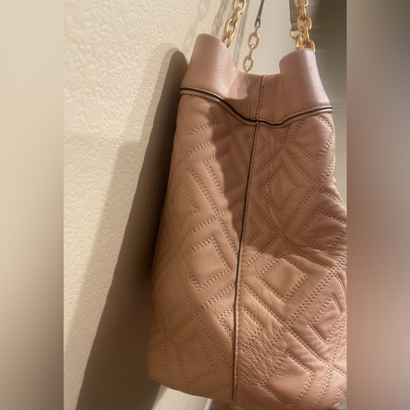 Tory Burch Fleming Triple-Compartment Tote nude pinkish cream color - Picture 8 of 13